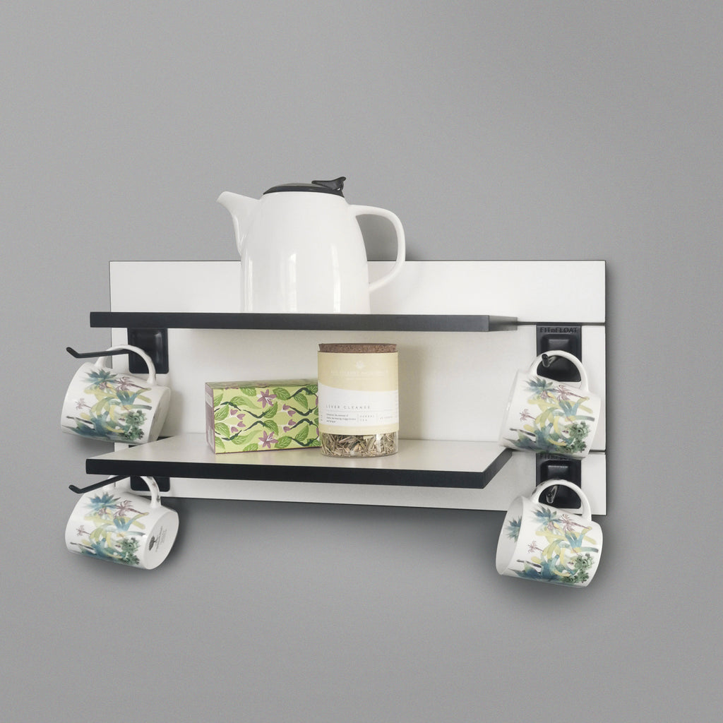 600mm Backpanel 2 lines with 2 400mm Shelves & 4 Prongs