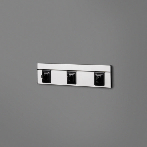 Black Floating Shelving Back Panel 400mm With 3 Black Hooks