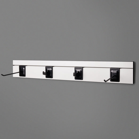 Black Adjustable Floating Shelving 800mm With two prongs and 2 hooks Lifestyle