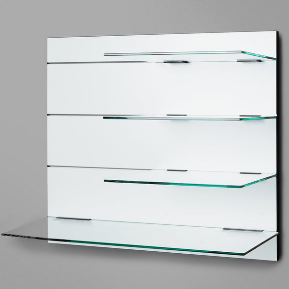 800mm Backpanel 4 lines with 1 x 800 Glass Shelf, plus 3x 400mm Glass Shelves