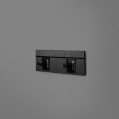 Black Floating Shelving Back Panel 300mm With 2 Black Hooks