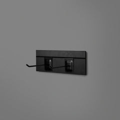 Black Floating Shelving Back Panel 300mm With 2 Black Prongs