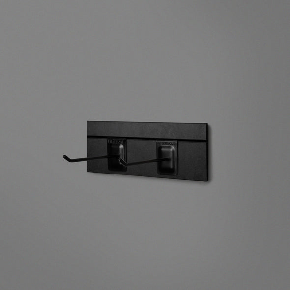 Black Floating Shelving Back Panel 300mm With Two Prongs Lifestyle