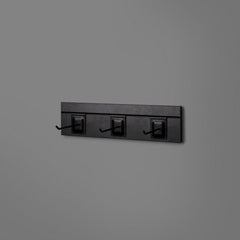 Black Floating Shelving Back Panel 400mm With 3 Black Prongs