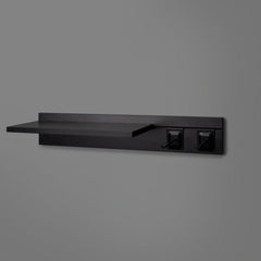 Black Adjustable Floating Shelving 600mm With Two Black Prongs