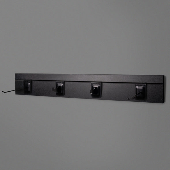 Black Adjustable Floating Shelving 800mm With two prongs and 2 hooks Lifestyle