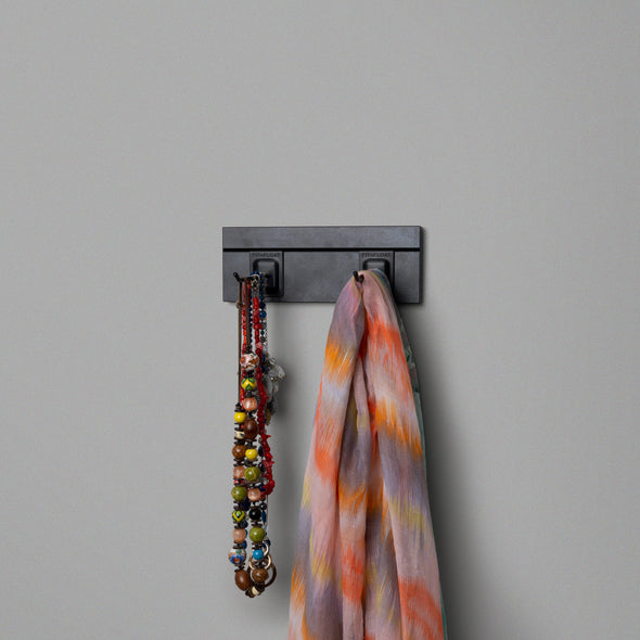 Black Floating Shelving Back Panel 300mm With Two Prongs Lifestyle