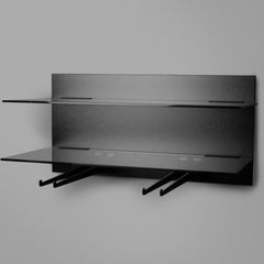 Copy of 600mm Backpanel 2 lines with 2 x 600 Glass Shelf, plus 4 Arms