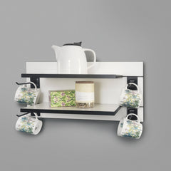 600mm Backpanel 2 lines with 2 400mm Shelves & 4 Prongs