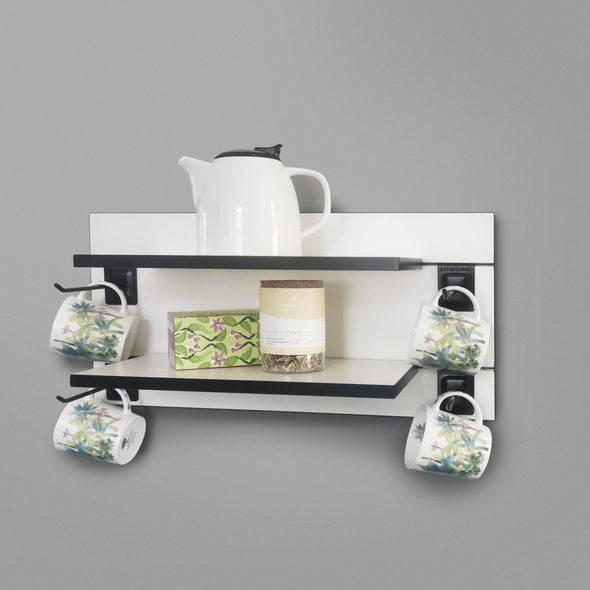 600mm Backpanel 2 lines with 2 400mm Shelves & 4 Prongs