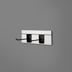 White Floating Shelving Back Panel With Two Black Prongs