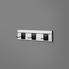 White Floating Shelving Back Panel With Three Black Prongs