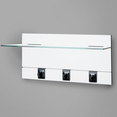 800mm Backpanel 2 lines with 1 x 800 Glass Shelf, plus 3 Hooks