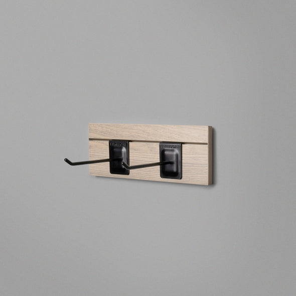 Black Floating Shelving Back Panel 300mm With Two Prongs Lifestyle