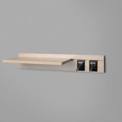 Woodgrain Adjustable Floating Shelving 600mm With Two Black Prongs