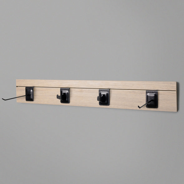 Black Adjustable Floating Shelving 800mm With two prongs and 2 hooks Lifestyle